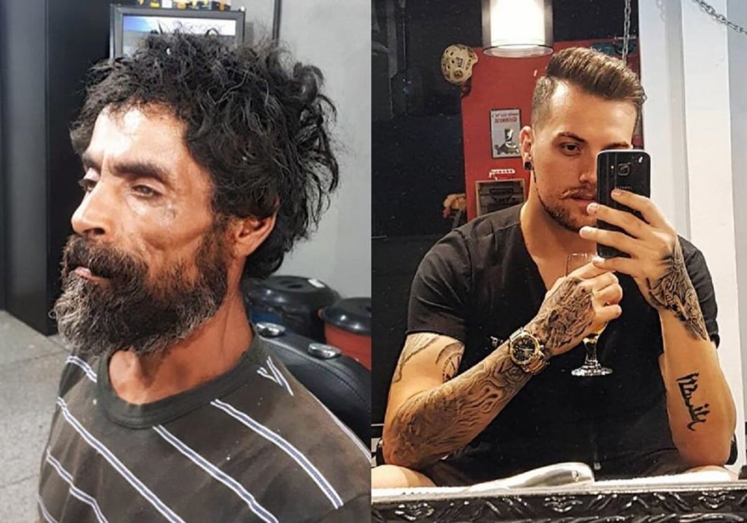 Barbeiro transforma sem-teto que pediu gilete pra arrumar emprego