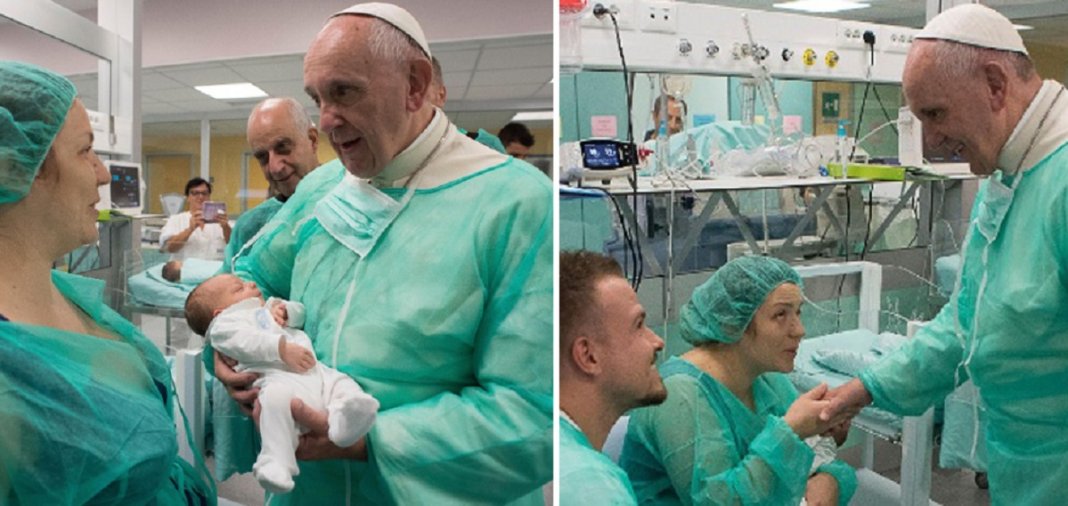 Papa ao visitar de surpresa UTI neonatal, emocionou a todos confortando pais de bebês internados