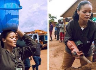 Rihanna coloca a mão na massa ao ajudar a construir um hospital no Malaui