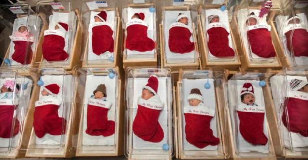 Há 50 anos, hospital manda recém-nascidos para casa em meias natalinas