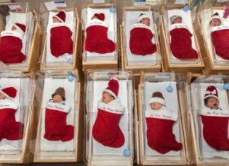 Há 50 anos, hospital manda recém-nascidos para casa em meias natalinas
