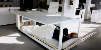 Nap Deske mesa de trabalho que se converte em uma cama