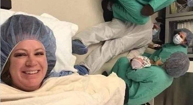 revistacarpediem.com - Mãe posta foto de marido desmaiado durante parto e viraliza