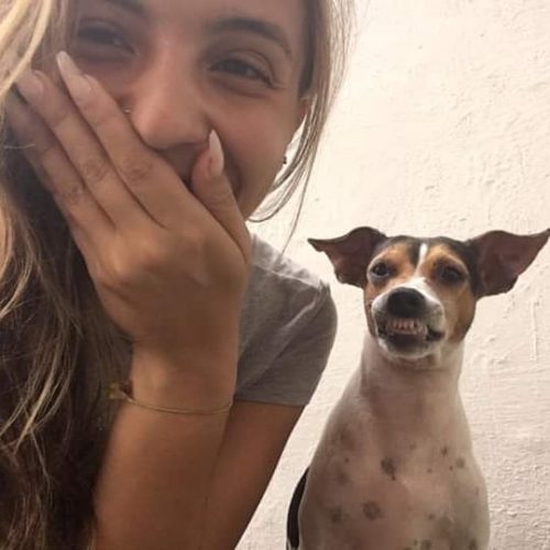 revistacarpediem.com - Ela cuida de uma creche para cães e convidou esse cachorrinho para uma foto e olha o sorrisão que ele abriu