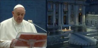 Papa Francisco faz oração completamente sozinho na Praça São Pedro pela primeira vez na História