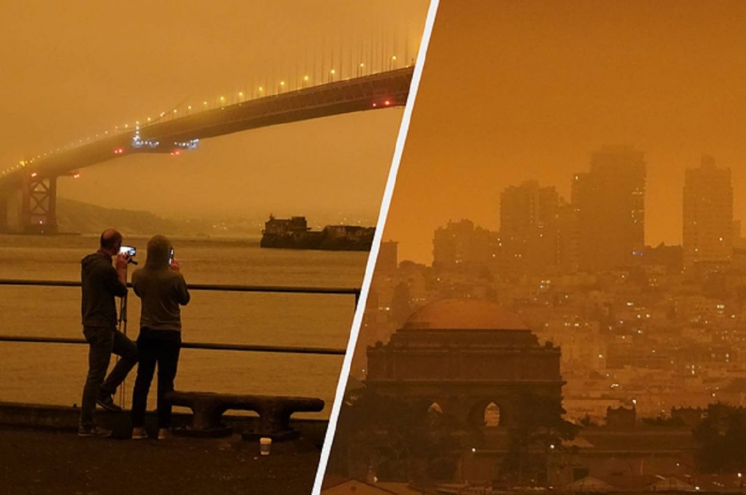 Após intensas queimadas, americanos registram cenário parecido com filmes apocalípticos