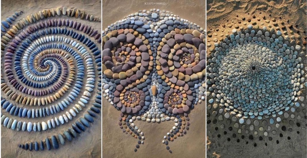 Artista faz artes com pedras em padrões incríveis na praia: Uma terapia!