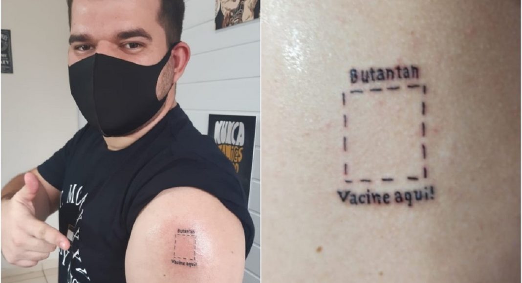 Estudante faz primeira tatuagem para incentivar vacinação contra a Covid-19: ‘Braço está pronto’