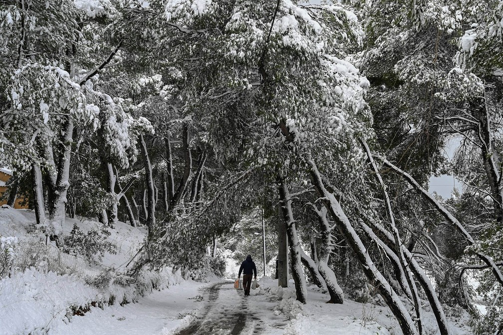 revistacarpediem.com - Grécia registra maior nevasca em mais de uma década e tem rara cena de Acrópole coberta por neve