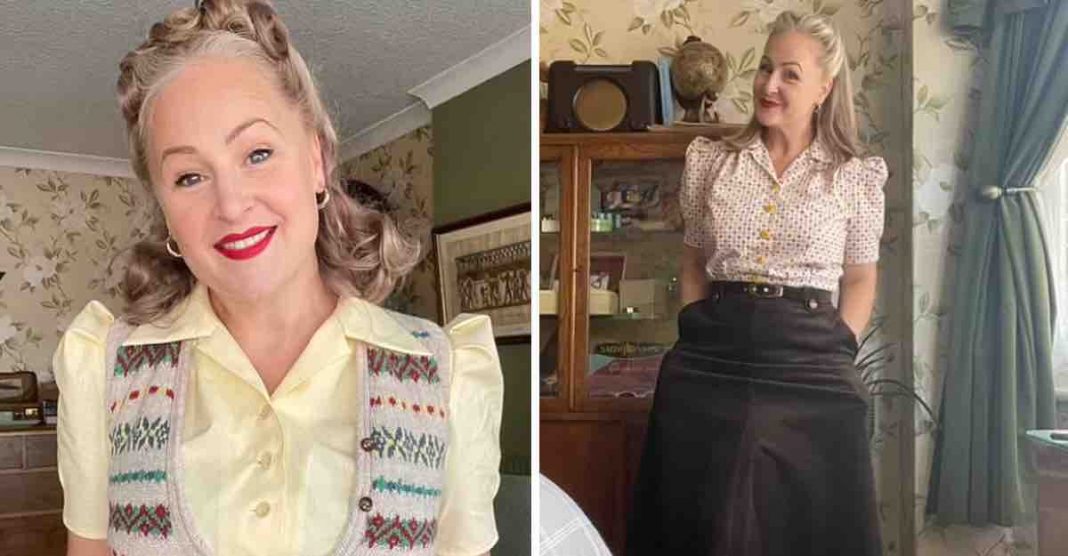 Mulher compra tecidos para criar suas próprias roupas inspiradas nos anos 1940: ‘Não gosto da moda atual’