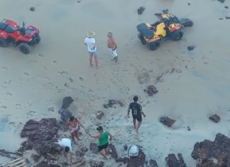 Turista cai de falésia na praia de Pipa (RN) ao dirigir  quadriciclo #VÍDEO