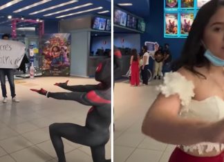 Jovem se disfarça de Homem-Aranha para pedir amiga em namoro no cinema, mas ela rejeita [VIDEO]