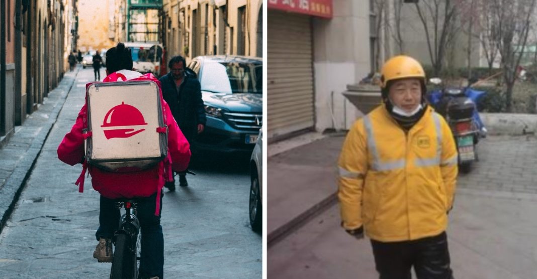 Entregador de delivery ouve planos suicidas de cliente e impede uma tragédia na China