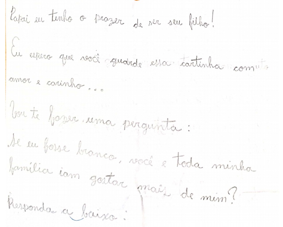 revistacarpediem.com - Menino negro manda carta ao pai 'Se eu fosse branco, você e toda a minha família iam gostar mais de mim?'