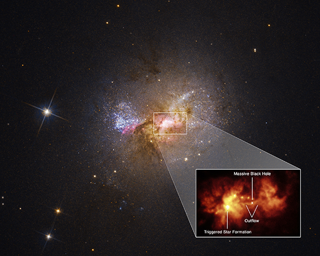 hubble2 - Buraco negro 'menos ameaçador do Universo' cria estrelas ao invés de destruí-las